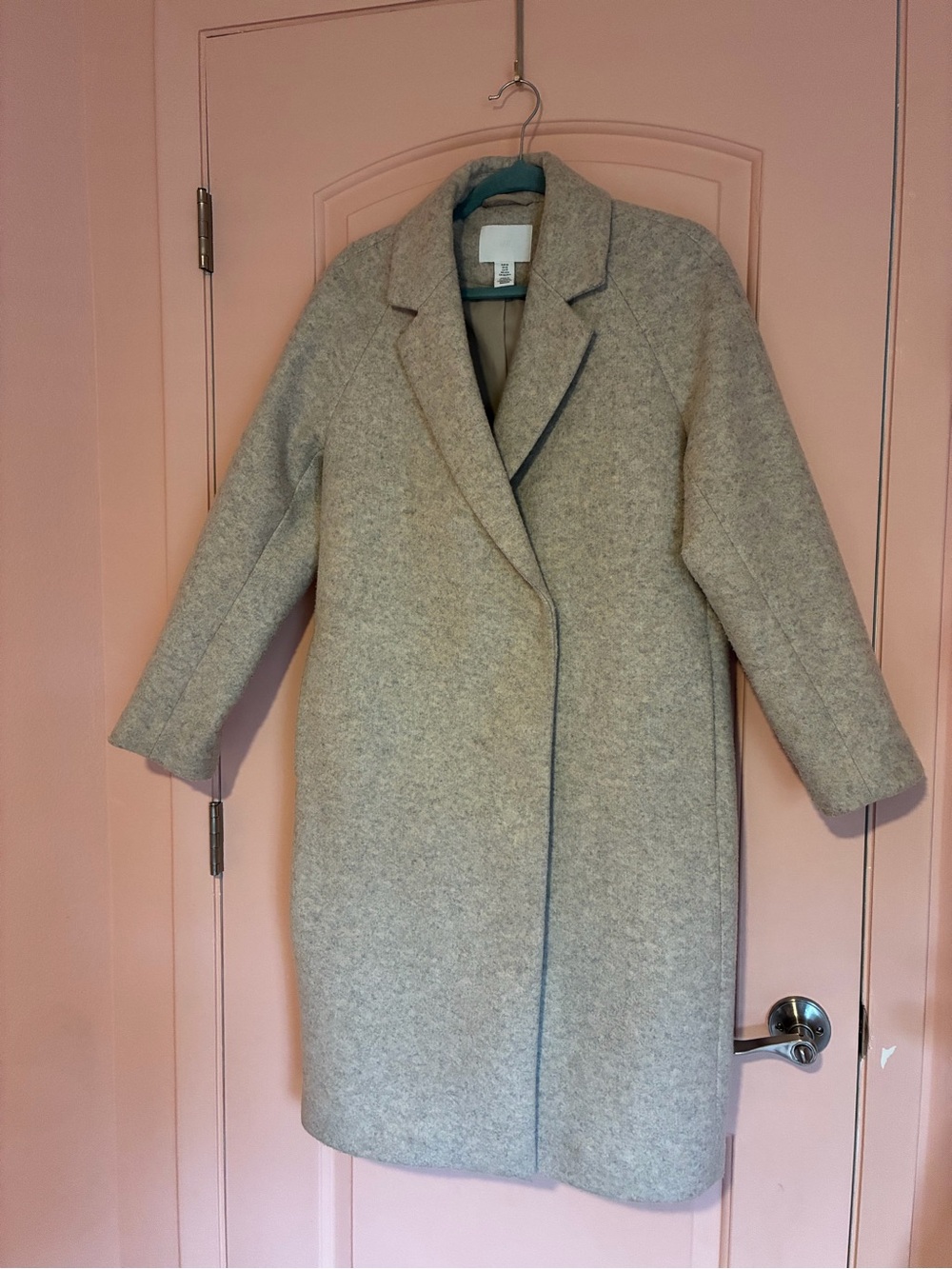 H&M Light Gray Blend Longline Trench Coat